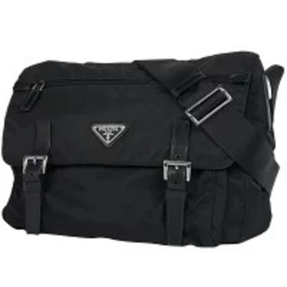 Prada Plate Shoulder Bag Crossbody Nero Black